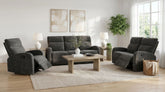 Best Furniture Outlet - Coaster - Hamilton 3-piece Chenille Manual Reclining Sofa Set Charcoal Grey - 603374-S3