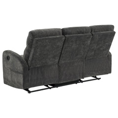 Hamilton Chenille Manual Reclining Sofa Charcoal Grey