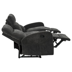 Hamilton Chenille Manual Reclining Sofa Charcoal Grey