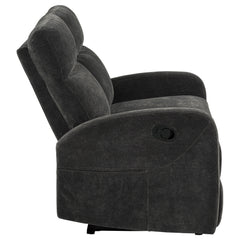 Hamilton Chenille Manual Reclining Loveseat Charcoal Grey