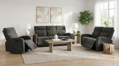 Hamilton Chenille Manual Reclining Loveseat Charcoal Grey