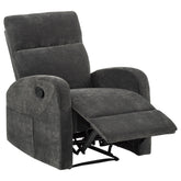 Best Furniture Outlet - Coaster - Hamilton Chenille Manual Recliner Charcoal Grey - 603376