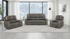 Best Furniture Outlet - Coaster - Brickston 3-piece Triple Power Reclining Sofa Set Charcoal - 603431PPP-S3