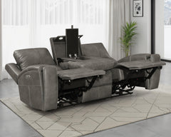 Best Furniture Outlet - Coaster - Brickston Triple Power Reclining Sofa Charcoal - 603431PPP