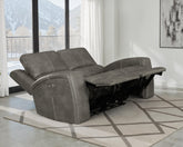 Best Furniture Outlet - Coaster - Brickston Triple Power Reclining Loveseat Charcoal - 603432PPP