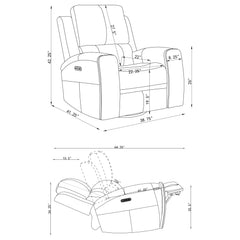 Brickston Triple Power Swivel Glider Recliner Charcoal