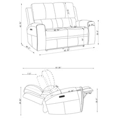 Brickston 2-piece Triple Power Reclining Sofa Set Grey