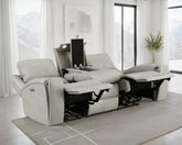 Best Furniture Outlet - Coaster - Brickston Triple Power Reclining Sofa Grey - 603434PPP