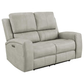 Best Furniture Outlet - Coaster - Brickston Triple Power Reclining Loveseat Grey - 603435PPP