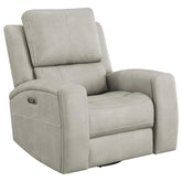 Best Furniture Outlet - Coaster - Brickston Triple Power Swivel Glider Recliner Grey - 603436PPP