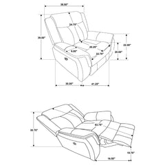 Lawrence 3-piece Upholstered Reclining Sofa Set Charcoal