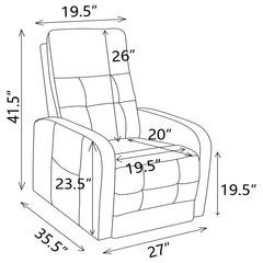 Howie Upholstered Power Lift Massage Chair Charcoal
