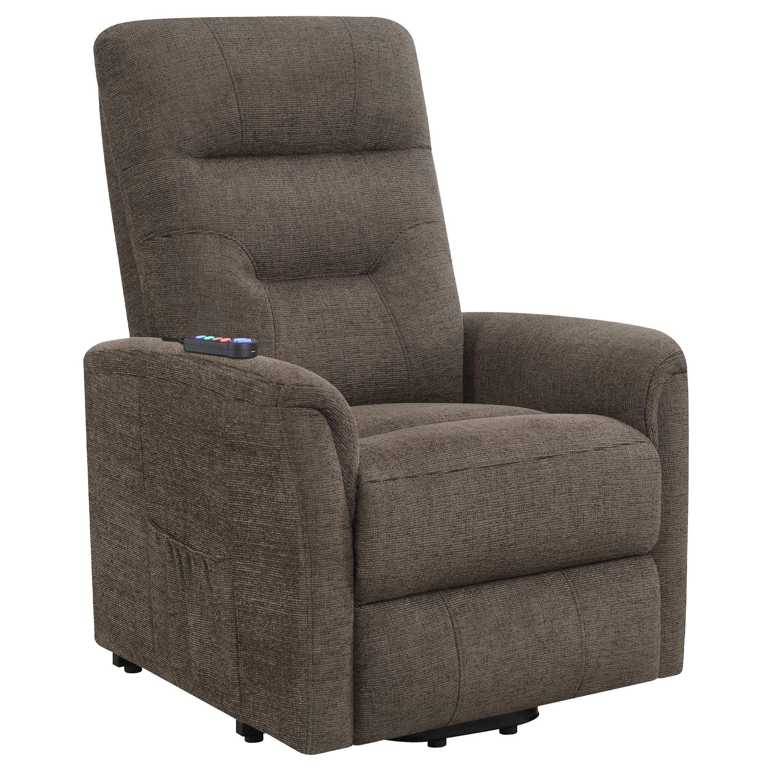 Best Furniture Outlet - Coaster - Henrietta Upholstered Power Lift Massage Chair Brown - 609404P
