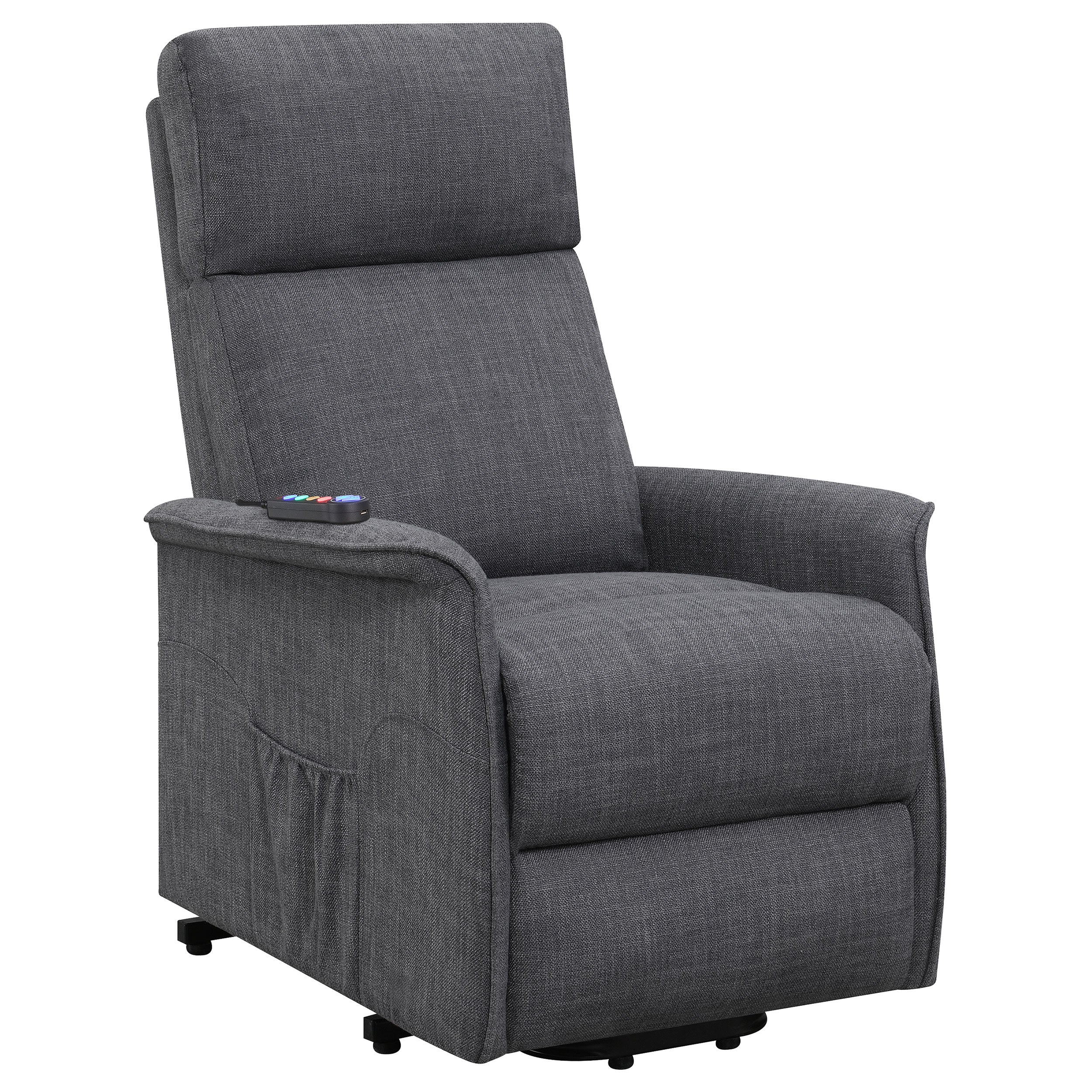 Best Furniture Outlet - Coaster - Herrera Upholstered Power Lift Massage Chair Charcoal - 609406P