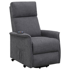 Best Furniture Outlet - Coaster - Herrera Upholstered Power Lift Massage Chair Charcoal - 609406P