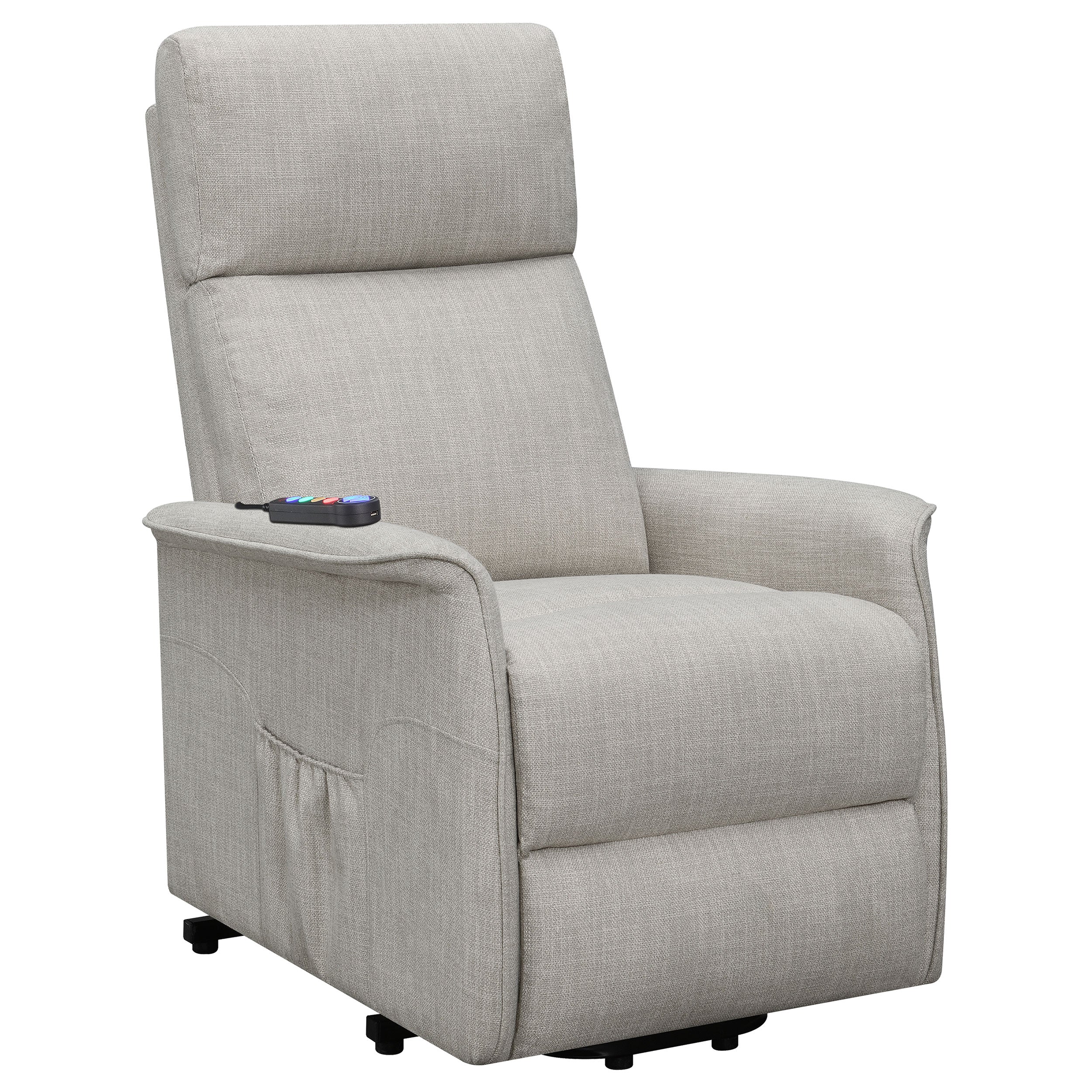 Best Furniture Outlet - Coaster - Herrera Upholstered Power Lift Massage Chair Beige - 609407P