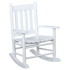 Best Furniture Outlet - Coaster - Annie Slat Back Solid Wood Kids Rocking Chair White - 609450