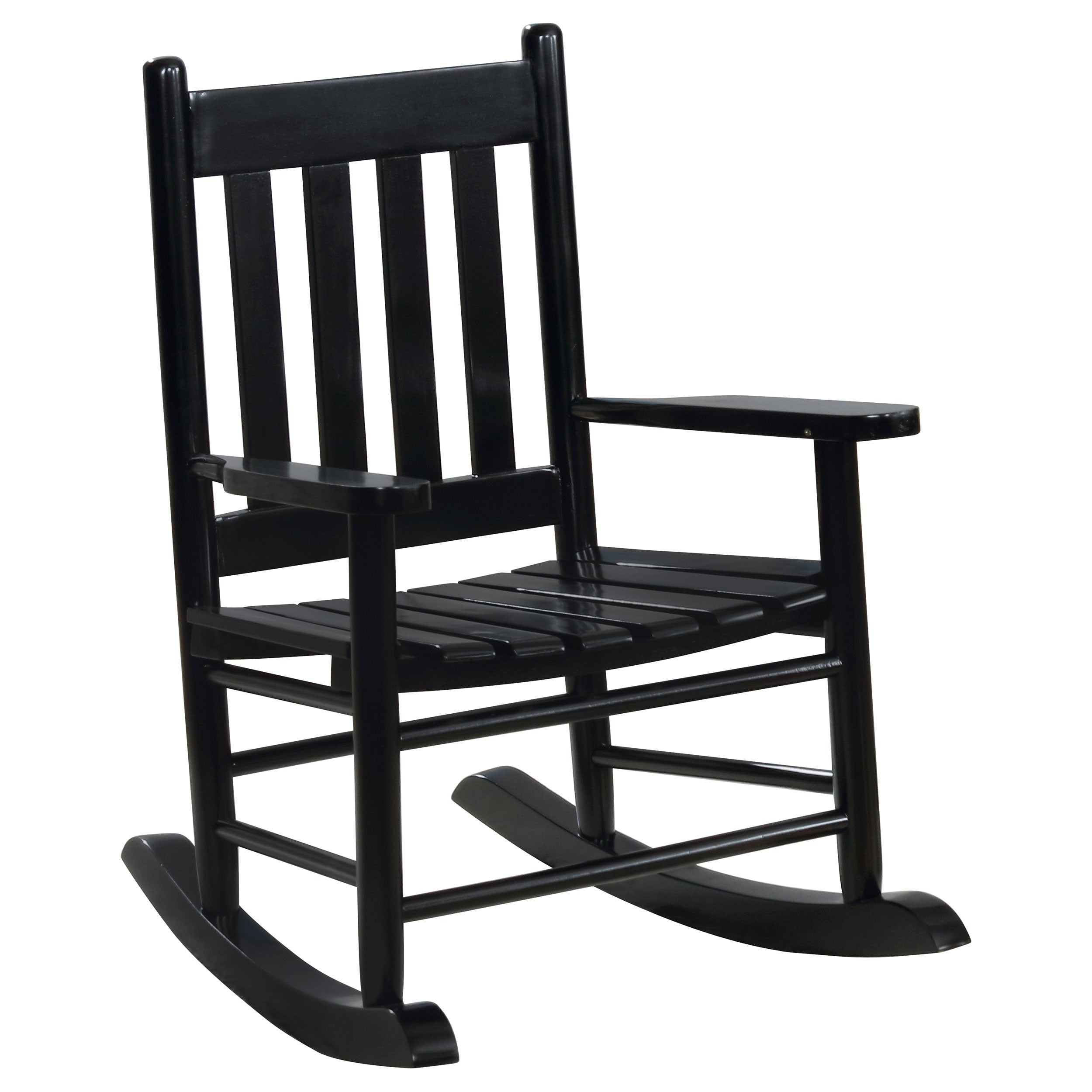 Best Furniture Outlet - Coaster - Annie Slat Back Solid Wood Kids Rocking Chair Black - 609451