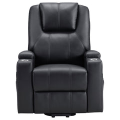 Armstrong Upholstered Power Lift Massage Recliner Espresso