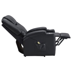 Armstrong Upholstered Power Lift Massage Recliner Black