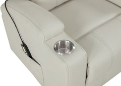 Armstrong Upholstered Power Lift Massage Recliner Ivory