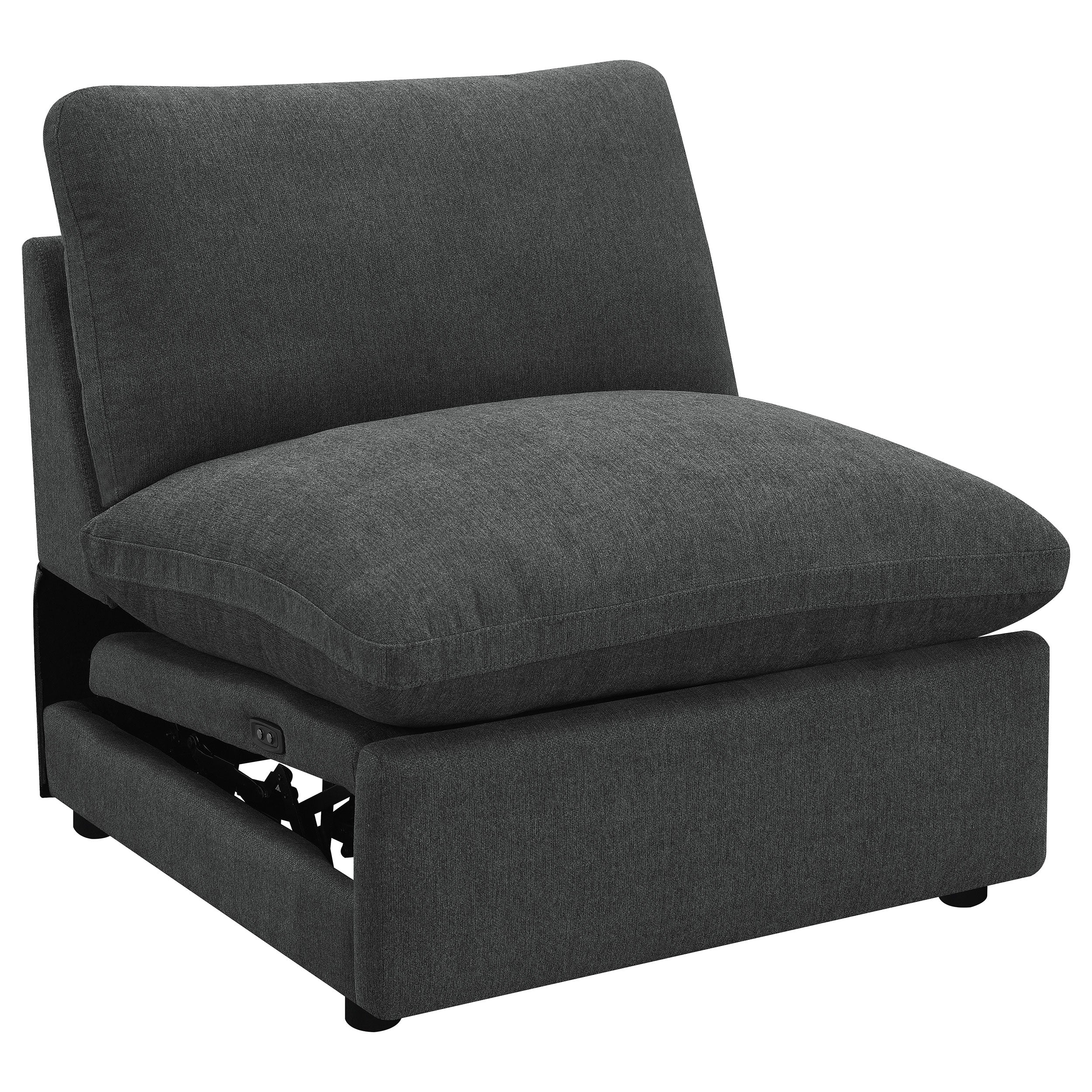 Best Furniture Outlet - Coaster - Collins Modular Power Armless Recliner Dark Grey - 609530ARP