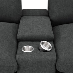 Collins Upholstered Modular Storage Console Dark Grey