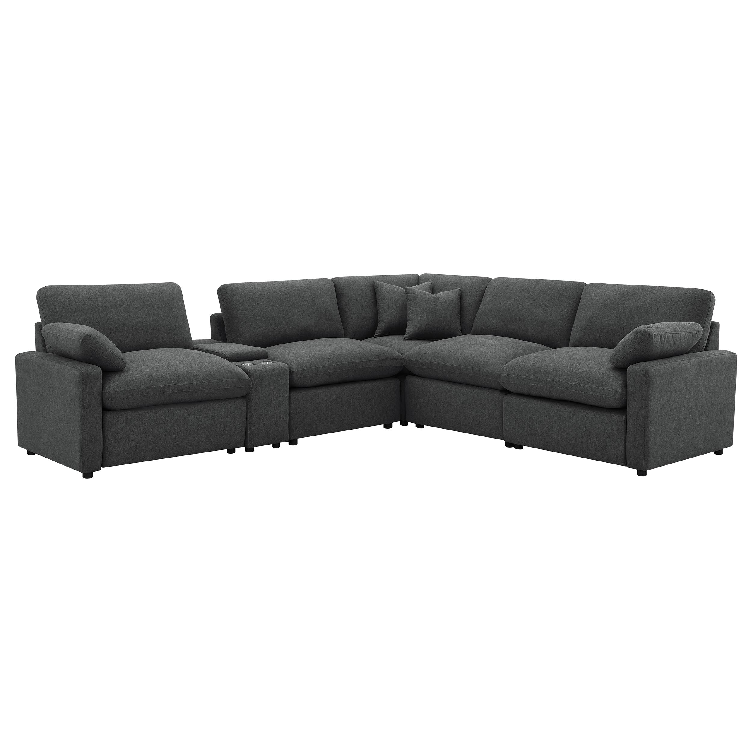 Best Furniture Outlet - Coaster - Collins 6-piece Modular Power Reclining Sectional Dark Grey - 609530P-SET