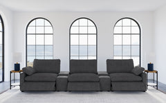 Collins 5-Piece Power Reclining Home Theater Seating Dark Grey