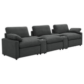 Best Furniture Outlet - Coaster - Collins 5-Piece Power Reclining Home Theater Seating Dark Grey - 609531PT