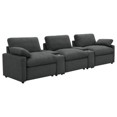 Best Furniture Outlet - Coaster - Collins 5-Piece Power Reclining Home Theater Seating Dark Grey - 609531PT