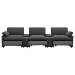 Collins 5-Piece Power Reclining Home Theater Seating Dark Grey