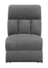 Best Furniture Outlet - Coaster - Bahrain Upholstered Armless Power Recliner Charcoal - 609540ARP