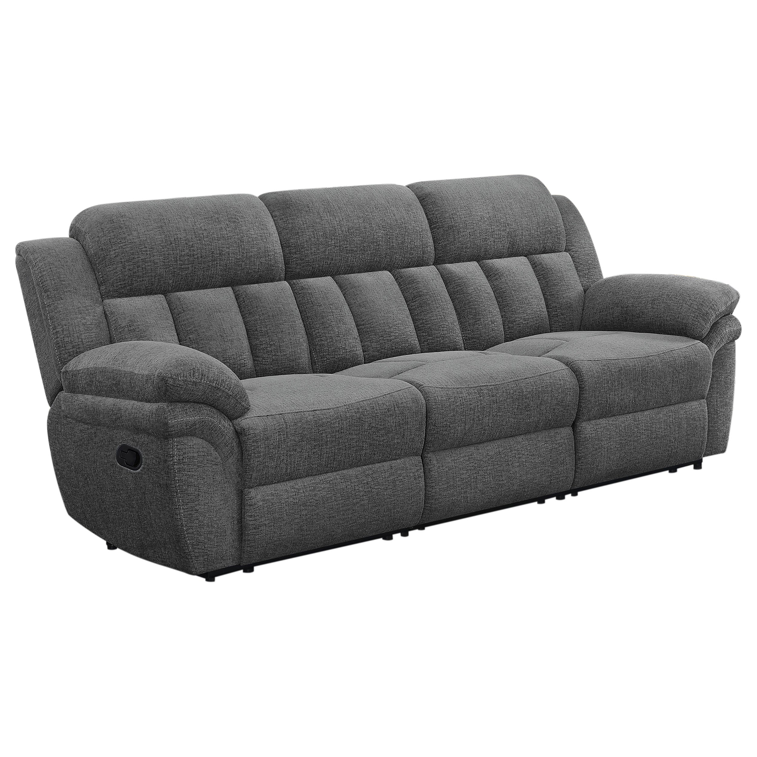 Best Furniture Outlet - Coaster - Bahrain Upholstered Motion Sofa Charcoal - 609541