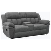 Best Furniture Outlet - Coaster - Bahrain Upholstered Motion Loveseat Charcoal - 609542