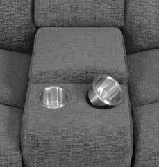 Bahrain Upholstered Motion Loveseat Charcoal