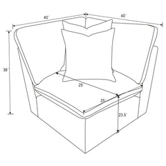 Collins Modular Corner Chair Grey