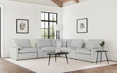 Best Furniture Outlet - Coaster - Collins 7-piece Modular Power Reclining Sectional Grey - 609560P-SETA