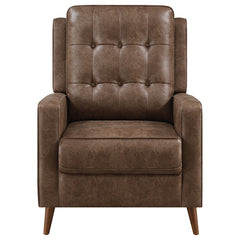 Davidson Upholstered Tufted Push Back Recliner Brown