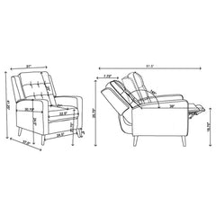 Davidson Upholstered Tufted Push Back Recliner Brown