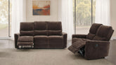 Best Furniture Outlet - Coaster - Navarro 2-piece Upholstered Reclining Sofa Set Dark Brown - 609571-S2