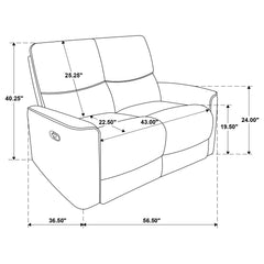 Navarro 2-piece Upholstered Reclining Sofa Set Dark Brown