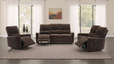 Best Furniture Outlet - Coaster - Navarro 3-piece Upholstered Reclining Sofa Set Dark Brown - 609571-S3