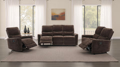 Best Furniture Outlet - Coaster - Navarro 3-piece Upholstered Reclining Sofa Set Dark Brown - 609571-S3