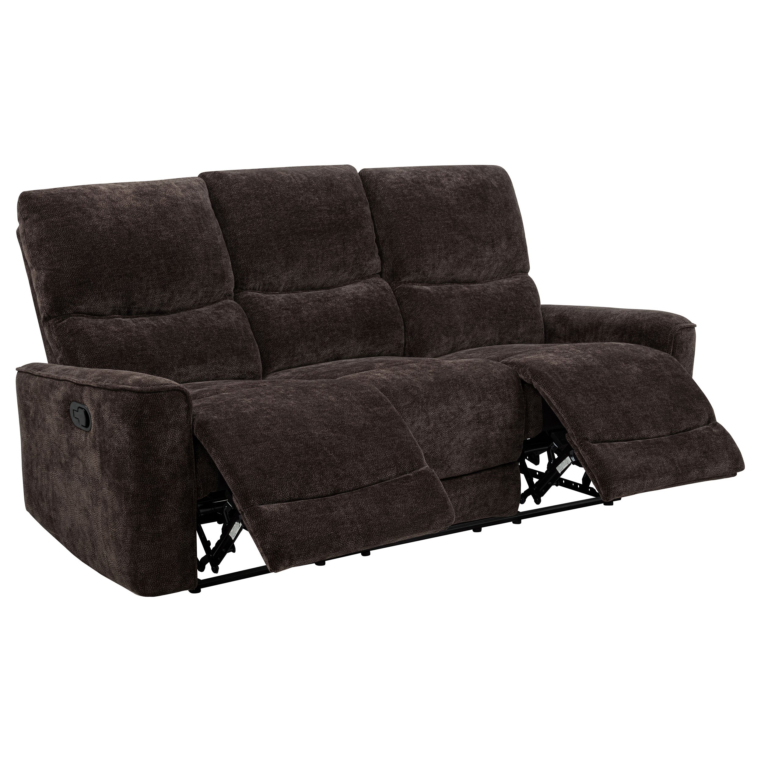 Best Furniture Outlet - Coaster - Navarro Chenille Upholstered Reclining Sofa Dark Brown - 609571