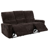 Best Furniture Outlet - Coaster - Navarro Chenille Upholstered Reclining Sofa Dark Brown - 609571