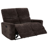 Best Furniture Outlet - Coaster - Navarro Chenille Upholstered Reclining Loveseat Dark Brown - 609572