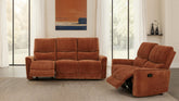 Best Furniture Outlet - Coaster - Navarro 2-piece Upholstered Reclining Sofa Set Orange - 609574-S2
