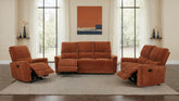 Best Furniture Outlet - Coaster - Navarro 3-piece Upholstered Reclining Sofa Set Orange - 609574-S3