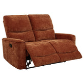Best Furniture Outlet - Coaster - Navarro Chenille Upholstered Reclining Loveseat Burnt Orange - 609575